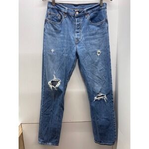 Levis 501 Original Fit‎ Distressed Blue Jeans W28 L30 12501-0292